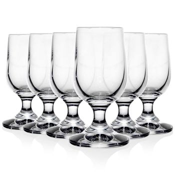 Sett med 6 elegante vinglass - høykvalitetsglass, tåler oppvaskmaskin