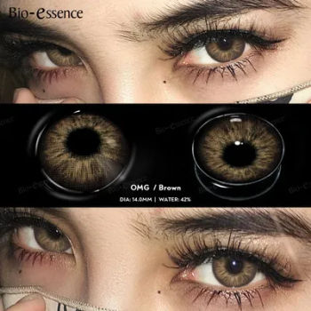 Bio-essence Natural Brown Lenses Korean Lenses Colored Contact Lenses with Degree Brown Lenses Myopia Lenses Natural Lenses