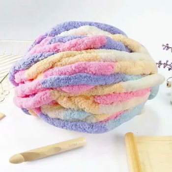 Grosso filato gigante di ciniglia per maglieria di coperta, filo grosso all'uncinetto, cuscino per braccio fai da te, tappeto, 250 g, 27 m,