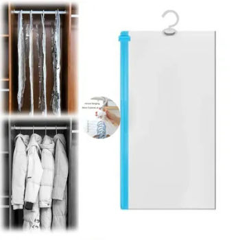Hanging Vacuum Storage Bags for Suits Dress Coats Jacket Clothes Compression Sealer Bags Clothing Travel Home Packing Organizer