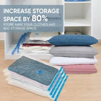 Vacuum Storage Bag for Clothing, Comforters, Blankets, Bedding Home Packing Organizers Not Include Pump