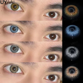 UYAAI 1 Pair Korean Lenses Blackspots Green Lenses Blue Lenses Gray Lenses Brown Lenses Colored Contact Lenses