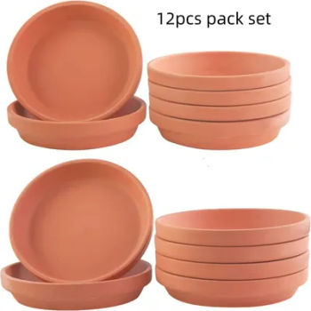 12pcs Small Terra Cotta Saucer Plant Saucer Perfect Tiny Clay Plant Trays Mini Round Plant Pot