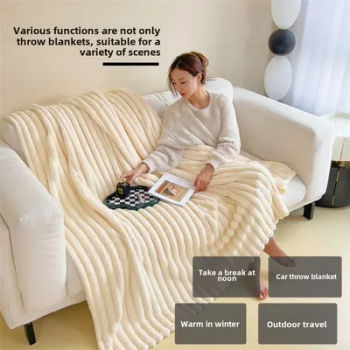 Coral velvet blanket, thickened cover blanket nap blanket, shawl, multi-color multi-functional office sofa camping throw blanket