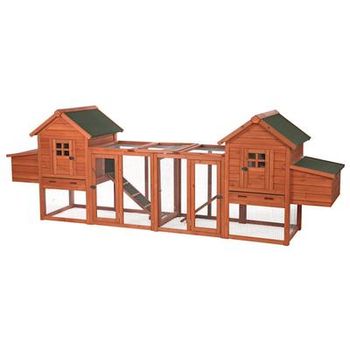 Pet Products Chicken Coop Duplex with Outdoor Run, Large, Natural Wood