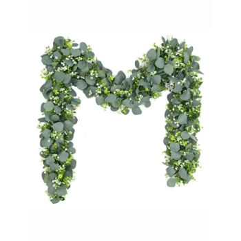 170cm Artificial Eucalyptus Hanging Plants Fake Babys Breath Plants Vines Silk Plants Wall Leaves for Home Garden Wedding Decor