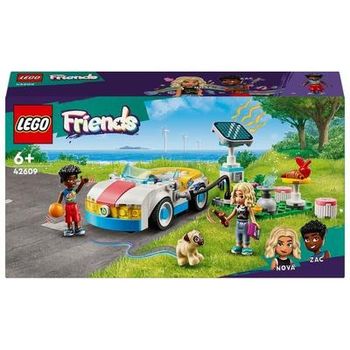 LEGO Friends 42609 Auto Elettrica e Caricabatterie, Giochi per Bambini