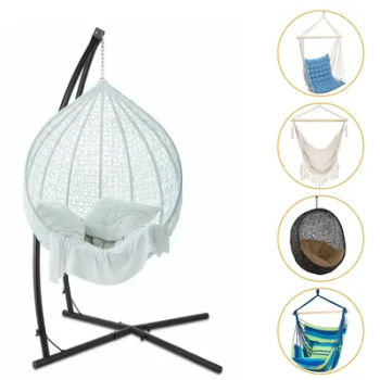 Zones fa-Support de chaise hamac type C/X, cadre en acier massif avec crochet pour balançoire de porche, hauteur réglable de 210cm