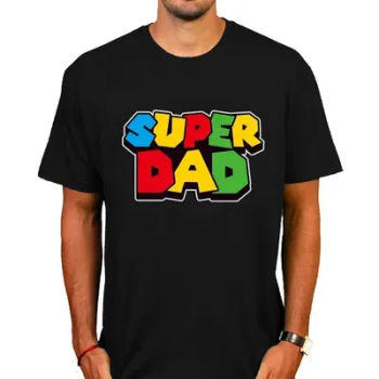 2024 Super Dad Super Mo Shirt Super Dad Men Tshirt Colorful Short Sleeve Mario Luigi Father Day Gift Cotton Hipster Cool Tops Te