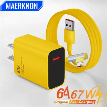 67W USB Fast Charger Phone Charger Power Adapter USB Type C Cable For iPhone Samsung Xiaomi Huawei