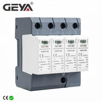 GEYA GSP9 4Pole Surge Protector 20KA-40KA SPD AC275V AC385V 400V 440V SPD House Surge Protector 3P+N Din Rail