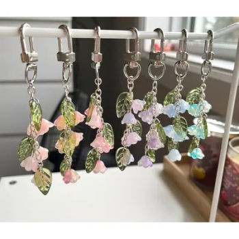Lily of the Valley Keychain | Bag Charms, Handmade | Flowers, Aesthetics, Cute, Girly, Lily of the Valley | Gifts for Her