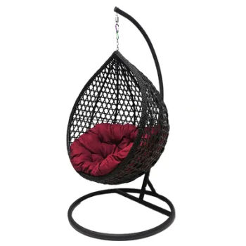 Sedia a uovo sospesa in rattan di vimini Pe per esterni, mobili da giardino per esterni, stile uovo