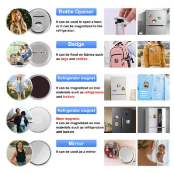2.28 Inches - Consumables for Badge Making Machines, Materials for Making Fridge Magnets, Badge Pins, Bottle Openers and Mirrors