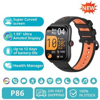 AMOLED Smartwatch With Bluetooth Calling And Health Tracking yellow