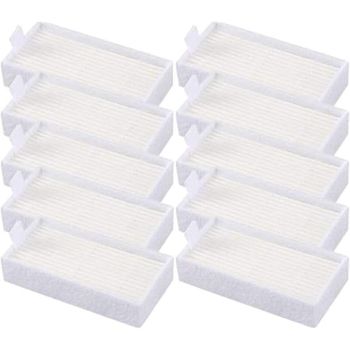 HEPA erstatningsfilter pakke 10 til robotstøvsuger - hvide ABS+fiber filtre kompatibel med ILIFE V3s, V3s Pro, V5, V5s-serien, V5s Pro 2 og Noisz S5