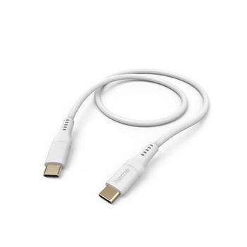 Hama Cavo di ricarica flessibile da USB C a USB C, silicone, 1,5 m (ricarica rapida, cavo di ricarica per cellulare, cavo dati, cavo USB, cavo per cellulare, USB tipo C, protezione antipiega,
