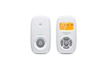 Motorola Nursery AM24 Audio Babyfoon - Digitale babyfoon met DECT-technologie voor audiobewaking - Weergave van kamertemperatuur - Zeer gevoelige microfoon met terugspreek functie - Wit