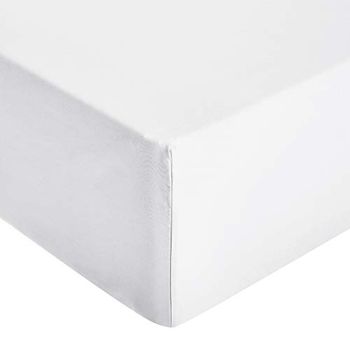 AmazonBasics – högklassig mikrofiberspännlakan av hög kvalitet, 100 x 200 x 30 cm, ljust vit
