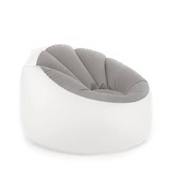 InnovaGoods - Opblaasbare LED Fauteuil, Veelkleurige Verlichting met Afstandsbediening, Waterbestendig IP67, Draagbaar, Geschikt voor Binnen en Buiten, Grijs, Transparant