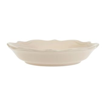 GENEVIEVE LETHU 536321 - Plato hondo (loza crema, diámetro 22 cm), diseño de mesa de Diane – Plato de loza con encanto clásico, delicadamente festoneado