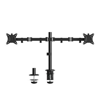 Ewent EW1512 Dual Monitor Stand, Dual Monitor Arm, Ergonomic Dual Monitor Stands for Desks, 13-27 inch TV/Monitor Support Bracket, Adjustable Height, Tilt and Swivel, with Clamp,VESA 75X75 and 100X100