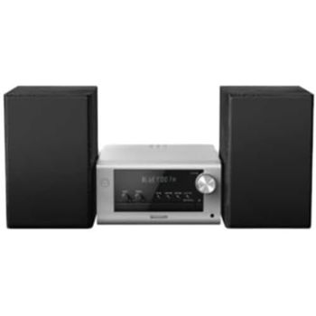 Panasonic SC-PM700EG-S Neat Micro Hi-FI Système Stéréo Compact avec CD, FM Radio, USB et Bluetooth, Haut-parleurs 80 W, Commande De Grave, Argenté