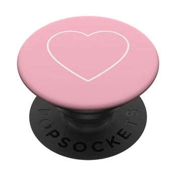 PopSockets Cuore Rosa PopGrip: Impugnatura per Telefoni Cellulari e Tablet Intercambiabile