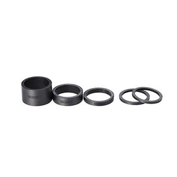 RS KIT ESPACIADOR HORQUILLA CARBON (2.5mm x 2, 5mm x 1, 10mm x 1, 20mm x 1) LOGO RS NEGRO