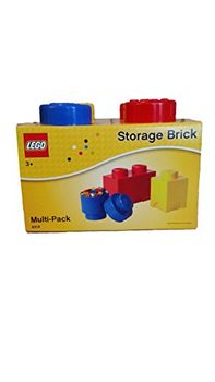 LEGO Storage Brick 4-delige set, helder rood, blauw en geel
