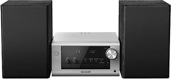 Panasonic SC-PM704EG-S - Sistema estéreo Compacto Micro HiFi con CD, Dab+/FM Radio, USB y Bluetooth, Altavoces de 80 W, Control de Graves, Color Plateado