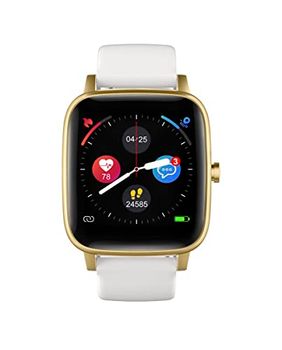 Radiant Smartwatch, smartwatch met bloedzuurstof, bloeddruk, hartslag, waterdicht, IP67 voor heren, dames, Android iOS, Wit, strepen