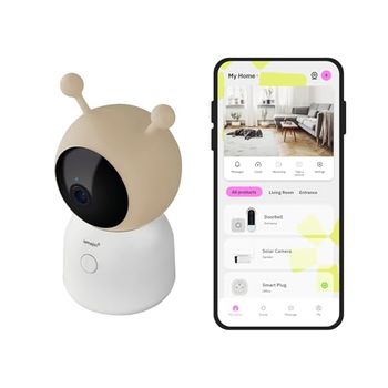 OMAJIN by Netatmo Smart Baby Monitor Camera 2K HD, Night Vision, Cry Detection, Two-Way Audio, Lullaby & White Noise, Night Light, Humidity and Temperature Sensor, App Control, OBC-01