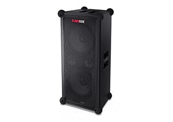 Sharp CP-LS100 Altavoz portatil de Alto Rendimiento, 120W RMS, 105dB, Carcasa de Madera, bateria Litio Intercambiable, 10 Horas (hasta), Bluetooth, Panel de 3 Canales TRS/XLR (x2), Aux/Bluetooth