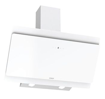 Candy CVMA 90W, Extrator de 90 cm, 4 níveis de potência, 213W, 620M3/H, válvula anti-retorno, temporizador, filtros de carbono, painel de alumínio anti-gordura, iluminação LED, 60DB, vidro branco