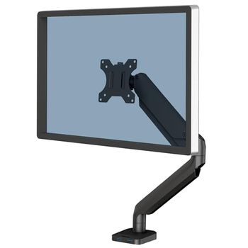 Fellowes Brazo para Monitor Individual Platinum Series - Soporte para Monitor Ajustable, con Funciones de inclinación, Giro y rotación y con 2 Puertos USB - Tamaño máximo del Monitor 32"- Negro