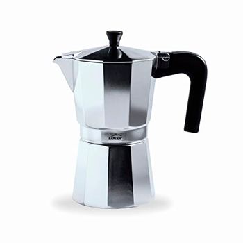 Lacor - 62029 - Italiaans Turin-koffiezetapparaat, express koffiezetapparaat, gegoten aluminium, geschikt voor alle soorten vuur behalve inductie, capaciteit 9 kopjes, hoogglans afwerking