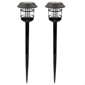 AKTIVE 61557, 2 stuks solarlampen voor buiten, continu licht tussen 6 en 8 uur, 8 lumen, waterdicht, zonne-lantaarns, led-solarlampen voor buiten, led-zonnelampen voor buiten