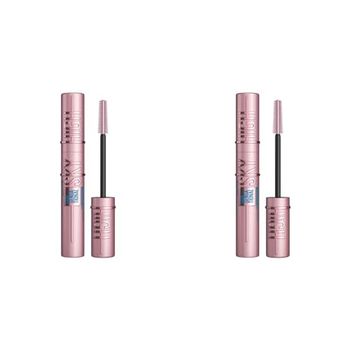 Maybelline New York Mascara Lash Sensational Sky High Waterproof Volumizing and Thickening Eyelash Lengthening. Flake Formula, Mascara 01 Black (Pack of 2)
