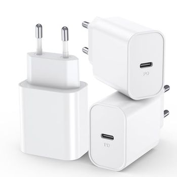 30W Chargeur i-Phone, 3-Pack Chargeur USB C, PD 3.0 Chargeur Rapide, Adaptateur USB-C Alimentation Compatible avec i-Phone 16/15/14/13/12 Plus Pro Max Mini, iPad, Samsung Galaxy S24/S23/22