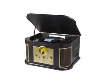 Technaxx Allemagne Bluetooth V2.0 Tourne-disque Numérisation Disques Vinyles Cassettes CD Fonction Radio AUX RCA Haut-parleurs Stéréo TX-103