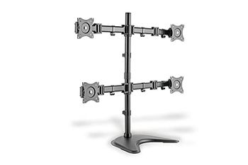 DIGITUS Suporte para monitor, suporte, 4 monitores, até 27 polegadas, até 4 x 8 kg, VESA 75 x 75, 100 x 100, preto