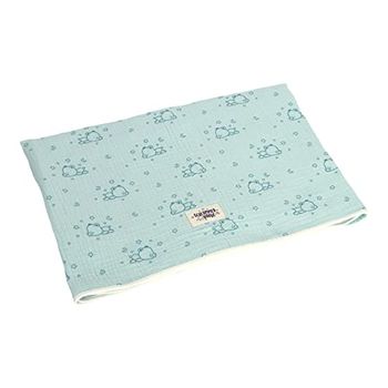 Sterntaler Baby Unisex Cuddly Blanket Baby Blanket Muslin Little Bear - Blanket Baby Blanket Baby Blanket - Light Turquoise