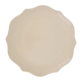 GENEVIEVE LETHU 536319 - Plato plano de loza crema, diámetro 27 cm, colección Table de Diane – Plato de loza con encanto clásico, delicadamente festoneado