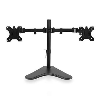 Ewent EW1536 Single monitor stand for 13 to 27 inch monitors,Double Monitor Arm Desk Mount for 13 to 27 Inch Screens with solid base,adjustable tilt ± 45°,swivel 360°,VESA 75/100 mm,Screen up to 6,5kg