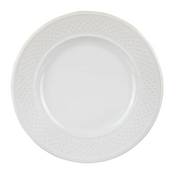 Geneviève Lethu 537945 Flat Plate Grain de Riz Model White Earthenware Diameter 27 cm