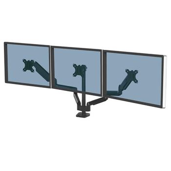 Fellowes Triple Monitor Arm - Platinum Series Monitor Mount for Three 7KG 27 inch Screens - Ergonomic Adjustable Monitor Arm Desk Mount - Tilt 45° Swivel 360° Rotation 360°, VESA 75 x 75/100 x 100