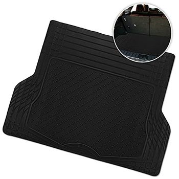 Zone Tech All Weather Rubber Semi Pattern Cargo Boot Liner Trunk Floor Mat Premium Quality Black Heavy Duty Cargo Trunk Floor Mat