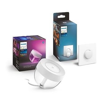 Philips Hue Smart Button, Telecomando per Controllo delle Luci Hue White&Color Ambiance Iris Lampada da Tavolo Led