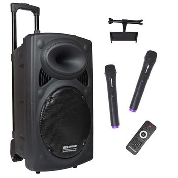 DYNASONIC - DYNAPRO 15 Plus (3ª Generación) Altavoz Bluetooth Portatil Profesional, Altavoz Bluetooth Potente 1000W 2 microfonos Karaoke y Soporte Tablet